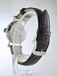 Cartier Diabolo 1462 Men's Wristwatch Large Platinum Round Case Cabochon Sapphire Crocodile Style Strap w/COA - $40K VALUE APR 57