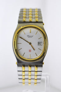 Vintage Chopard Monte Carlo Ref.#8035 Oval Wristwatch Two-Tone Stainless Steel and Yellow Gold Tone Oyster Band - $13K VALUE APR 57