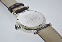 Cartier Diabolo 1462 Men's Wristwatch Large Platinum Round Case Cabochon Sapphire Crocodile Style Strap w/COA - $40K VALUE APR 57