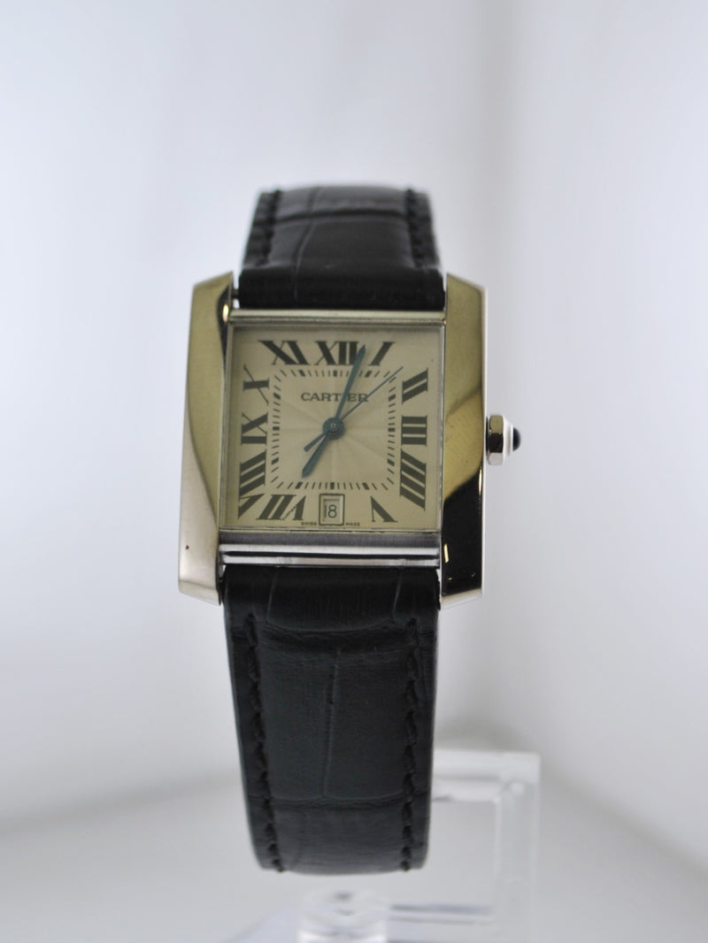 CARTIER Vintage Tank Francaise #2366 18K White Gold Wristwatch - $15K VALUE! APR 57