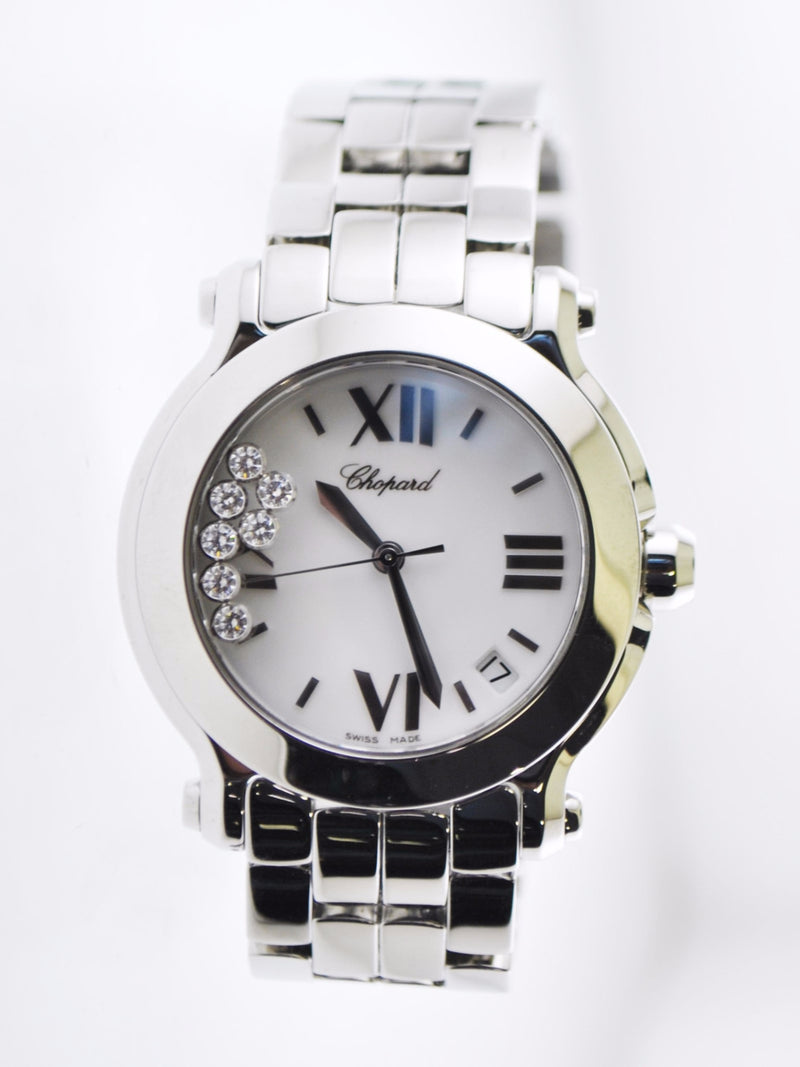 Chopard Happy Sport Floating Diamond Ladies Wristwatch Ref.#8457 in Stainless Steel - $19K VALUE APR 57