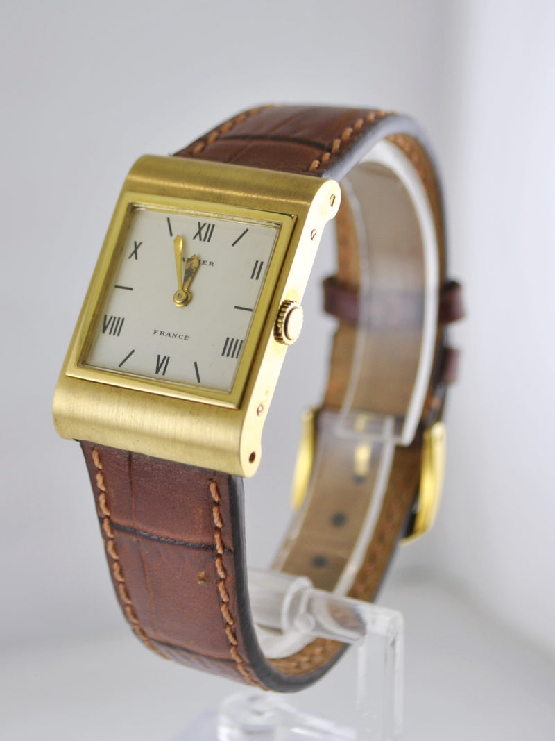 CARTIER Unique C. 1930's Tank Style 18K YG Watch w/ 15-Jewel European Watch Co. Movement - $50K Appraisal Value! ✓ APR 57