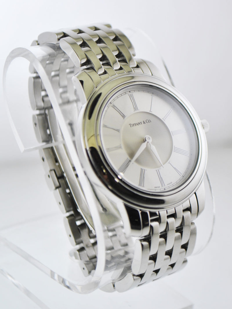 TIFFANY & CO. Rare Stainless Steel Round Water-Resistant Wristwatch on Original Link Band - $3K VALUE APR 57