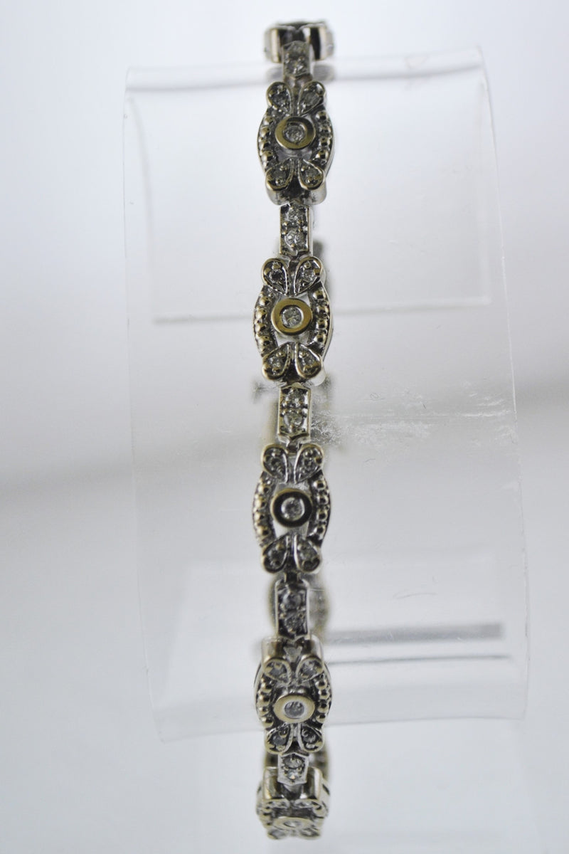Intricate Designer Diamond Tennis Bracelet in Solid White Gold - $15K APR Value w/ CoA! APR 57