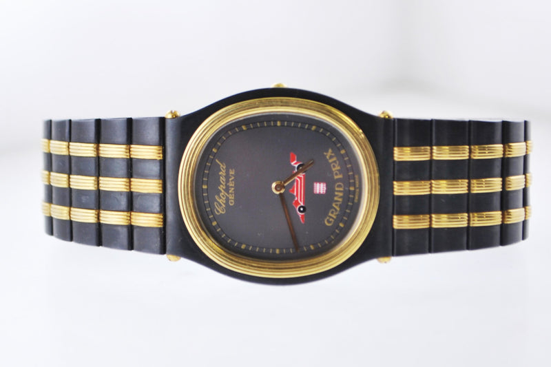 Vintage Chopard Monte Carlo Grand Prix Ref.#8088 Oval Wristwatch Two-Tone Stainless Steel and Yellow Gold Tone Link Band - $10K VALUE APR 57