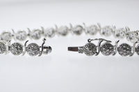 Intricate Designer Diamond Tennis Bracelet in 18K White Gold - $6K APR Value w/ CoA! APR 57