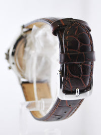 CHOPARD 1000 Miglia Ref. #8141 Quartz Chronograph Wristwatch Stainless Steel Brown Leather Strap - $10K VALUE APR 57