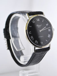 CHOPARD Ultra Thin 18K White Gold Automatic Wristwatch on Black Leather Strap, Ref. #1038 - $10K VALUE APR 57