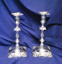 Pair of Candlesticks W.Gibson & J.Langman London C. 1915 Weighted Sterling Silver - $8K VALUE* APR 57