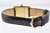 CARTIER Must de Cartier Vintage YG Rectangle Wristwatch w/ Ruby-tone Face - $6K VALUE APR 57