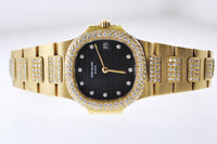 PATEK PHILIPPE Limited Edition Nautilus w/ 300 Factory Diamonds, 18K Yellow Gold Ladies Wristwatch - $300K Appraisal Value! ✓ APR 57