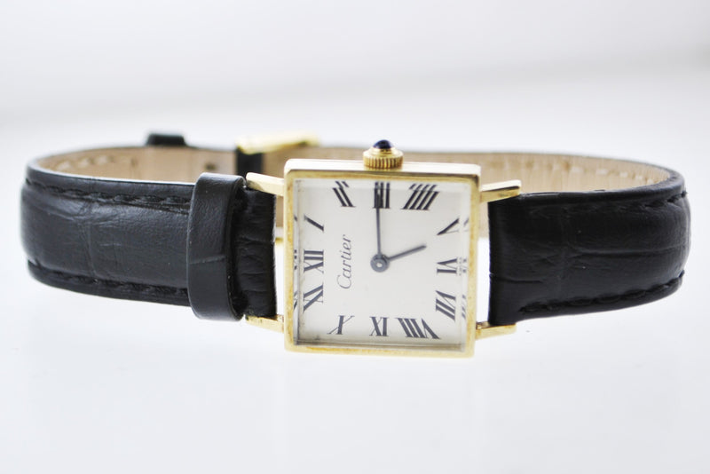 CARTIER 1940's Vintage Tank Mechanic Square Wristwatch on Solid Yellow Gold - $20K VALUE APR 57