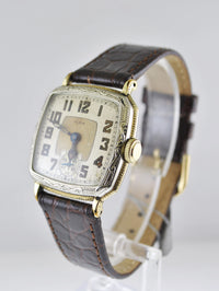 1930s Elgin Vintage Art-Deco Men's Wristwatch in Two Tone - $4K VALUE APR 57