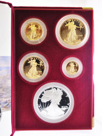 1995 W Gold American Eagle 10th Anniversary Set Gem-Proof 5 Coins w/ Original Box -$12K Value w/ CoA! ✓ APR 57