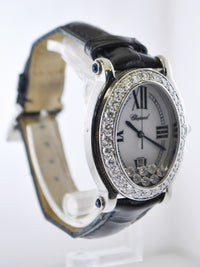 Chopard Happy Sport Floating Diamond Ladies Oval Wristwatch Ref.#8937 in Stainless Steel on Leather Strap - $35K VALUE APR 57