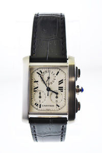 CARTIER Francaise #2303 Stainless Steel Rectangle Chronograph Watch - $8K VALUE APR 57