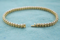 Classic Designer Diamond Tennis Bracelet in Solid Yellow Gold - $15K APR Value w/ CoA! APR 57