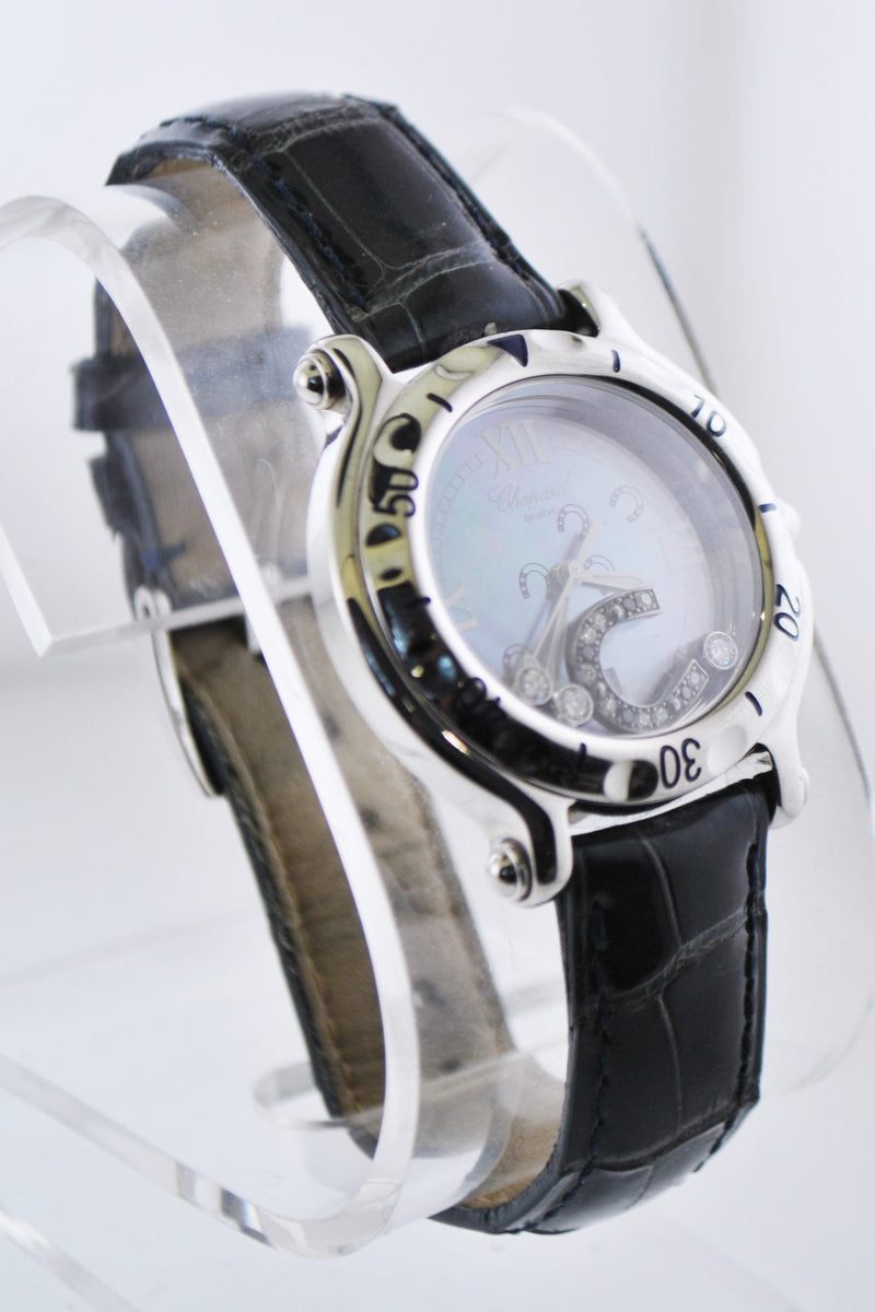 Chopard Happy Sport 27/8423 Floating Horseshoe Diamond Ladies Round Wristwatch in Stainless Steel - $16K VALUE APR 57