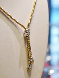 Contemporary Diamond Necklace Pendant Appr. +3 TCW on Popcorn Chain in Solid Yellow Gold - $10K VALUE APR 57