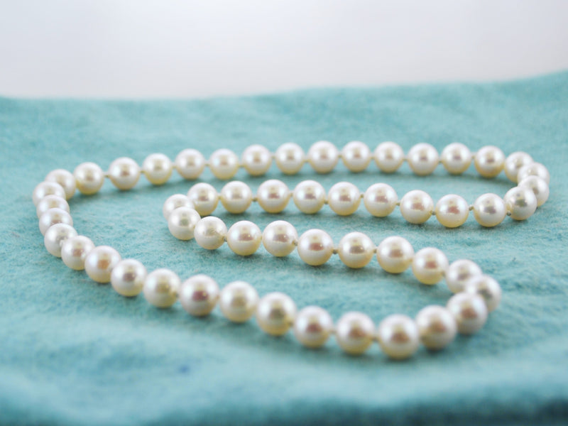 Designer Pearl Choker Necklace 16" Long Hidden Lock Appr. 54 Pearls 6.5 mm Each - $6K VALUE APR 57