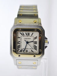 CARTIER Santos #1566 Two-Tone 18K YG & SS Square Quartz Wristwatch - $10K VALUE! APR 57