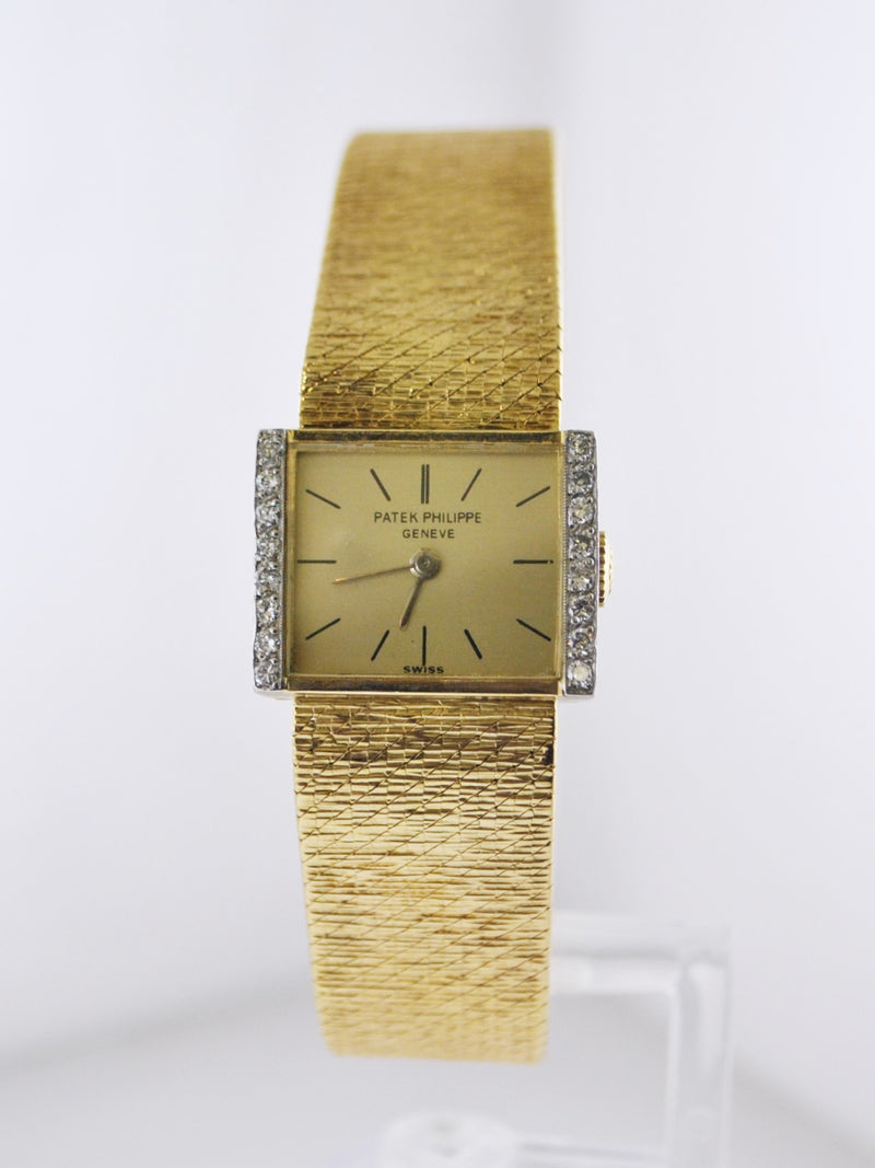 Vintage Patek Philippe Diamond Lady's Wristwatch w/ Original Band in 18 Karat Yellow Gold - $50K VALUE APR 57
