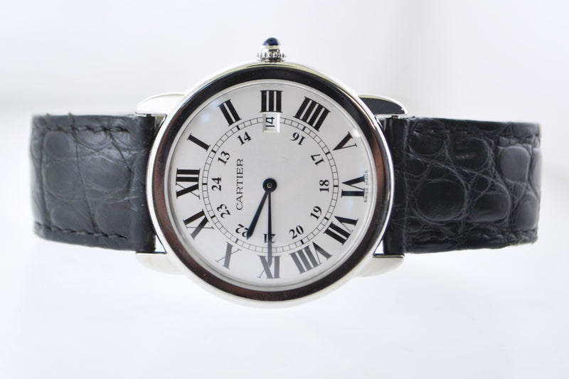Cartier Ronde #2934 Large Round Quartz Wristwatch Water Resistant Date in Stainless Steel - $8K VALUE APR 57