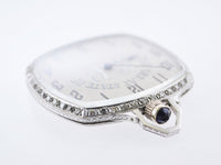1920's Waltham Pocket Watch Ultra Thin Platinum with Skeleton Back Cushion-Shaped Diamond Bezel Engraved 17J - $20K VALUE APR 57