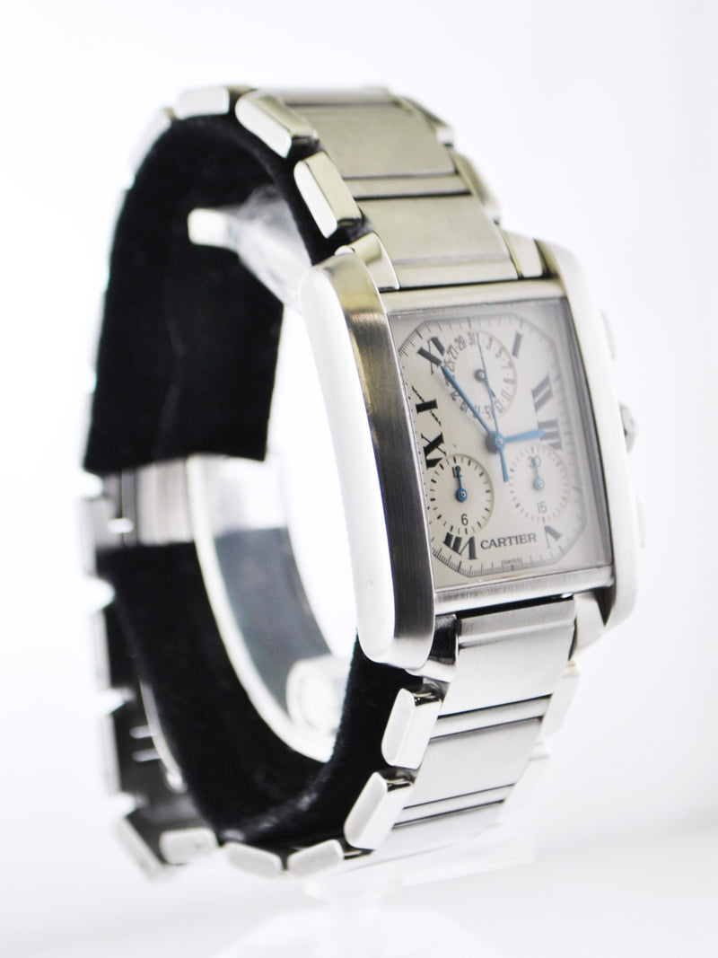 CARTIER Francaise #2303 Stainless Steel Rectangle Chronograph Watch - $12K VALUE APR 57