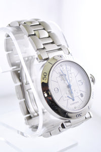 Pasha de Cartier GMT #2388 Automatic Wristwatch Power Reserve Skeleton Back Stainless Steel - $16K VALUE APR 57