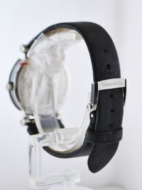 TIFFANY & CO. Atlas Quartz Wristwatch Round Case Water Resistant in Stainless Steel on Original Black Strap - $4K VALUE APR 57