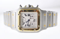 Cartier Santos Galbee Chronograph 2425 Two-Tone 18K Yellow Gold & Stainless Steel - $15K VALUE APR 57