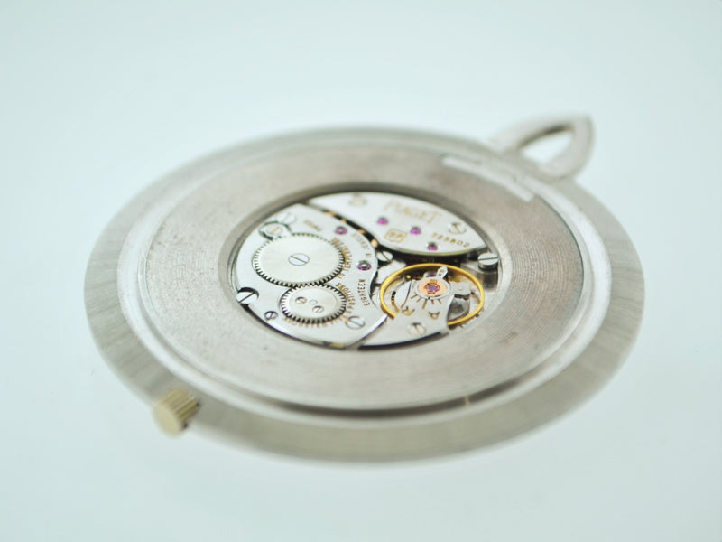 PIAGE Rare 20th Century Piaget Lady's 18K White Gold Pocket Watch w/ Stone Dial & Special Small Movement - $40K VALUE APR 57