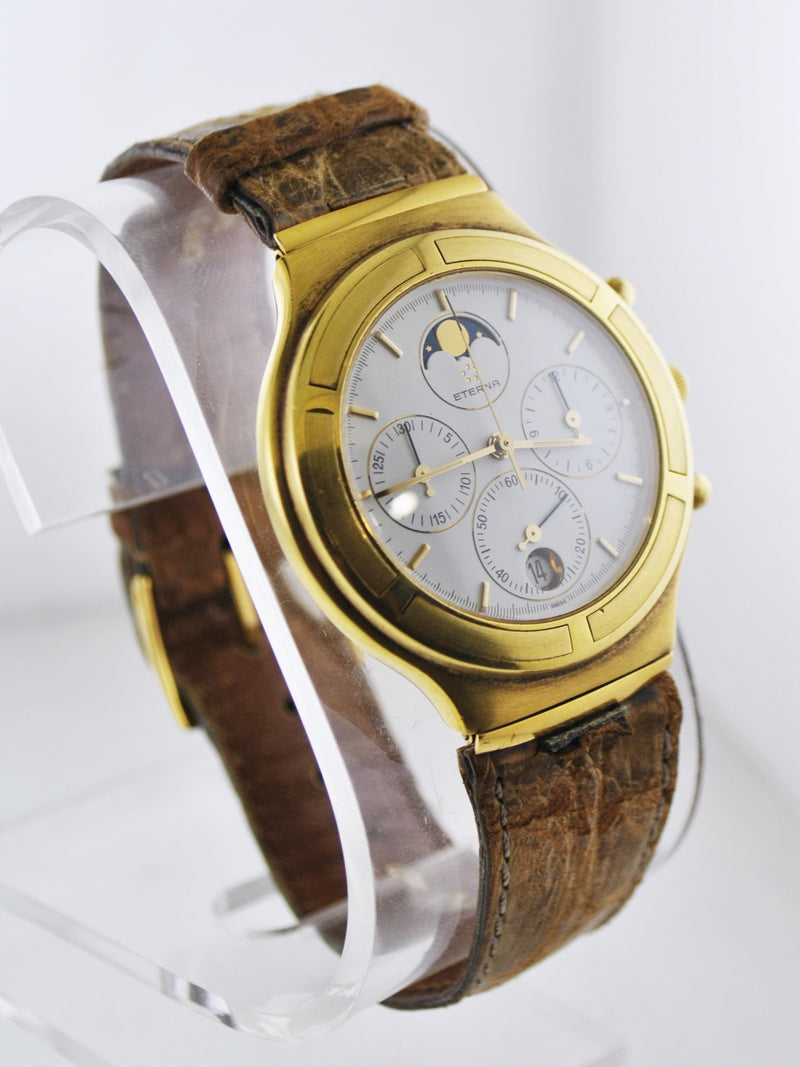 ETERNA AirForce 18K Yellow Gold Chronograph w/ Moon Phase Indicator - $25K Appraisal Value! ✓ APR 57