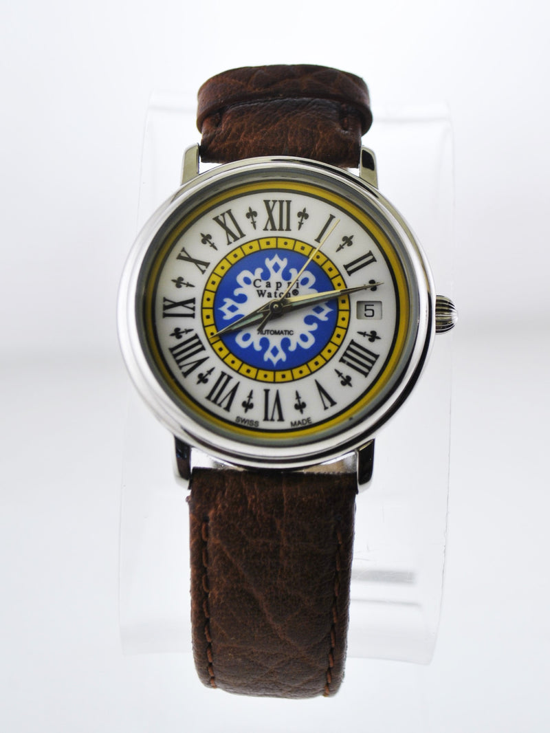 CAPRI THE FIRST Vintage SS Automatic Rare Dial Wristwatch w/ Skeleton Back - $5K VALUE APR 57
