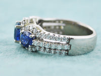 Designer Cocktail Sapphire and Diamond Ring in 18 Karat White Gold - $15K VALUE APR 57
