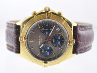 BREITLING Sextant 18K Yellow Gold Date Chronograph w/ Gray & Blue Dial, 3 Sub-dials - $24K VALUE APR 57