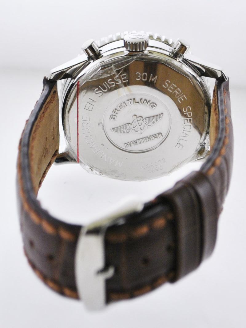 Breitling 1884 Chronometer Navitimer Black & White Dial on Brown Leather Strap in Stainless Steel - $15K VALUE APR 57