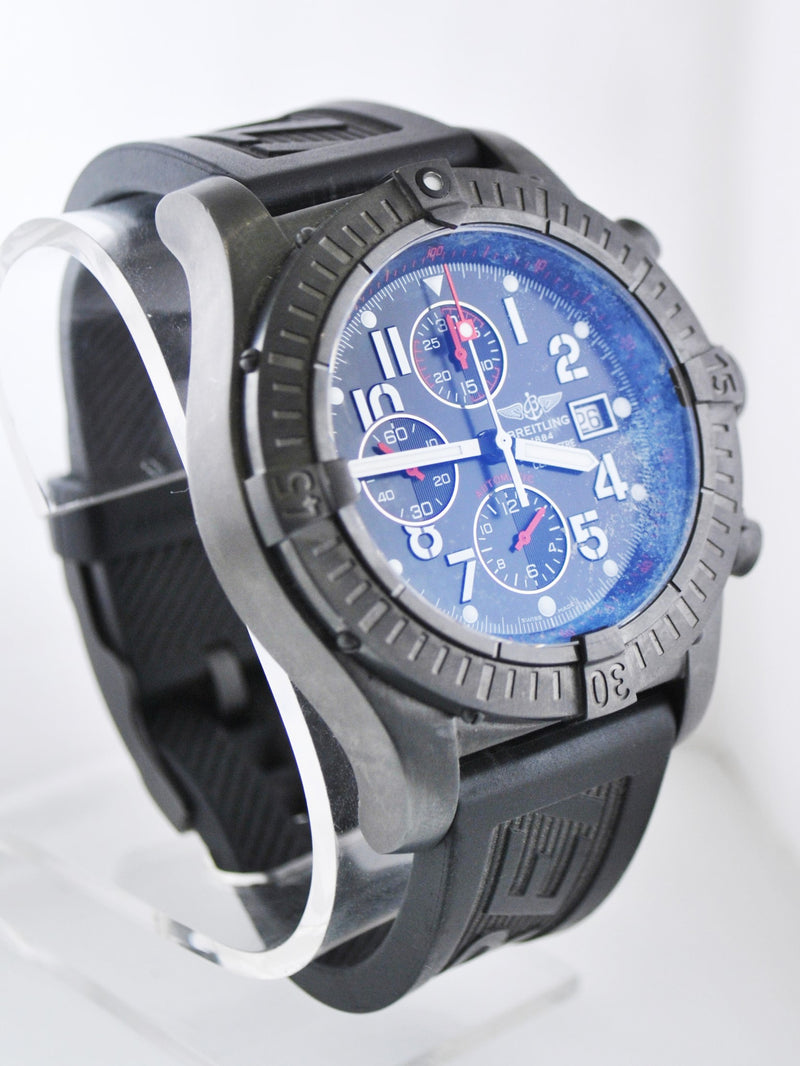 BREITLING Chronograph Automatic Jumbo Wristwatch in Black PVD with Black Dial & 3 Subdials - $20K VALUE APR 57