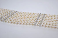 Designer's Diamond Pearl Wide Necklace +5 TCW, Appr. 500 Pearls in 18 Karat White Gold - $8K VALUE APR 57
