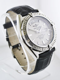 BREITLING Stainless Steel Chronometre Men's Automatic Wristwatch w/ Day-Date - $10K VALUE APR 57