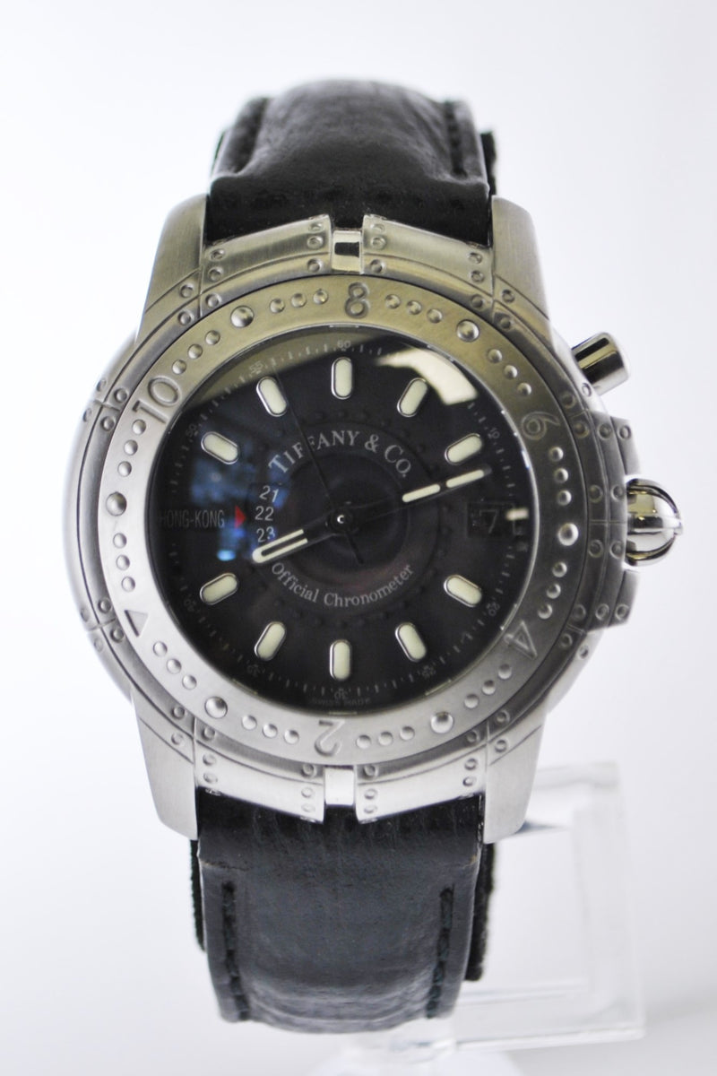 TIFFANY & CO. Streamerica SS Chronometer Date Automatic #M141 Wristwatch w/ Engraved Bezel - $10K VALUE APR 57