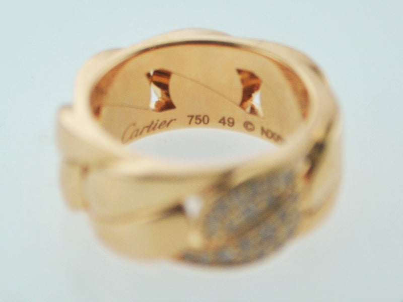 CARTIER Rare Contemporary Diamond Wide Ring in 18K Rose Gold - $12K VALUE APR 57