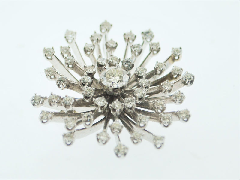 Estate Jewelry Star Burst Of Diamonds Pin