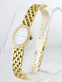 Tiffany & Co Quartz Small Oval Wristwatch Diamond Bezel Link Band in Solid Yellow Gold - $10K VALUE APR 57