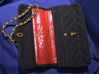 Circa 1980's Vintage Chanel Bag Black Fabric & Leather Textile Purse Two-Tone CC Lock - $6K VALUE APR 57