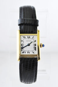 Cartier Tank Mechanic Small Wristwatch Rectangle in 18K Yellow Gold - $20K VALUE APR 57