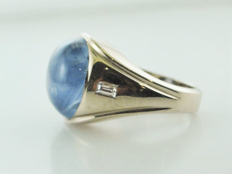 Contemporary Star Sapphire & Diamond Ring in White Gold Extremely Rare - $32K VALUE APR 57