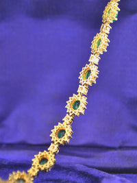 Designer Handmade Emerald Diamond Necklace +27 Cts TCW Set Floral Design in 18 Karat Yellow Gold - $60K VALUE APR 57