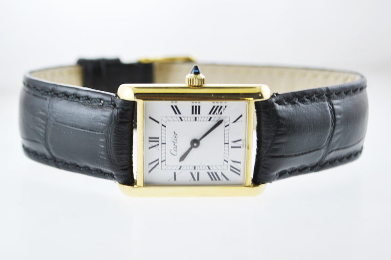 Cartier Tank Mechanic Small Wristwatch Rectangle in 18K Yellow Gold Electroplated - $8K VALUE APR 57